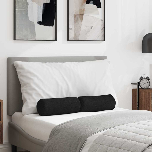 Cojines Bolster 2 pcs Negro Ø 15 x 40 cm tela D
