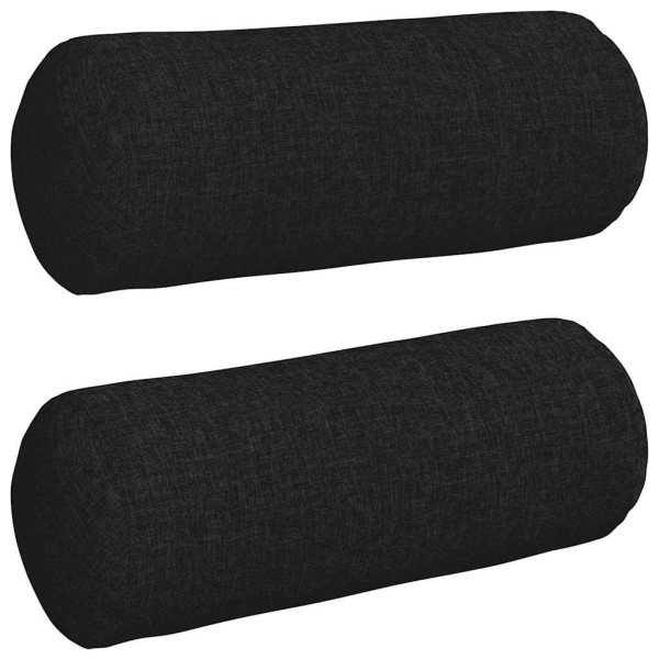 Cojines Bolster 2 pcs Negro Ø 15 x 40 cm tela M 2