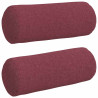 Cojines Bolster 2 pcs Rojo vino Ø 15 x 40 cm tela 2