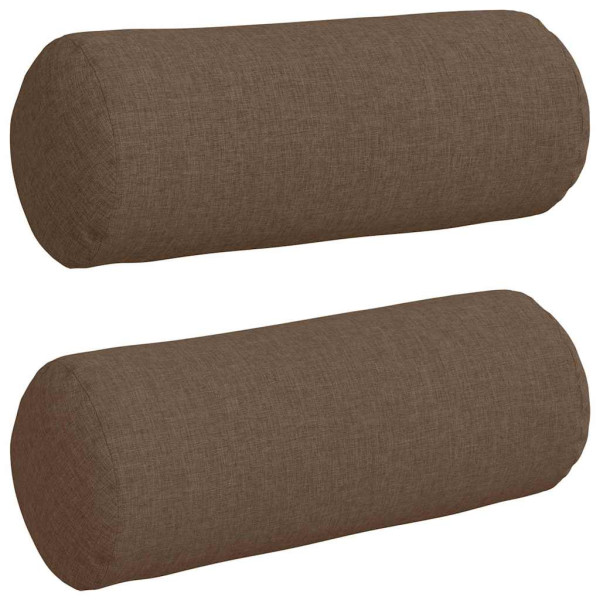 Cojines Bolster 2 pcs Marrón Ø 15 x 40 cm tela M 2