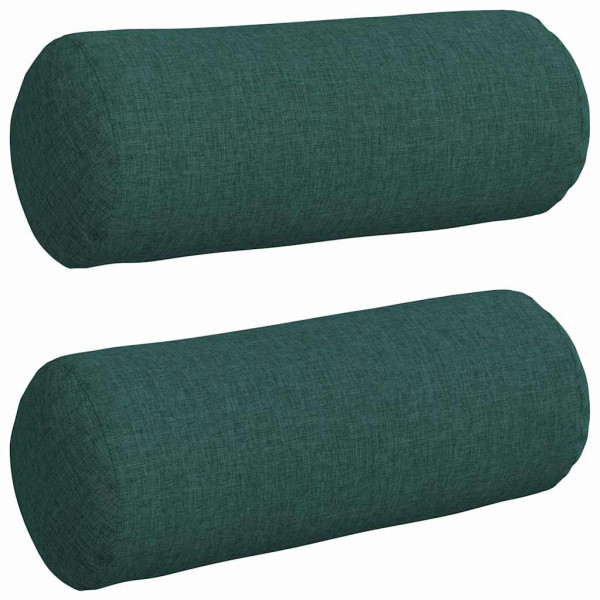 Cojines Bolster 2 pcs Verde oscuro Ø 15 x 40 cm tela M 2