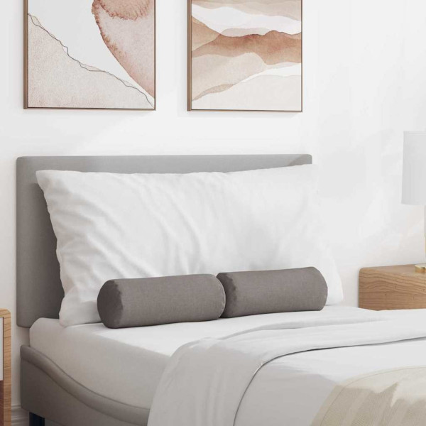 Cojines Bolster 2 pcs Taupé Ø 15 x 40 cm tela D