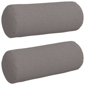 Cojines Bolster 2 pcs Taupé Ø 15 x 40 cm tela H