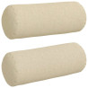 Cojines Bolster 2 pcs Crema Ø 15 x 40 cm tela 2