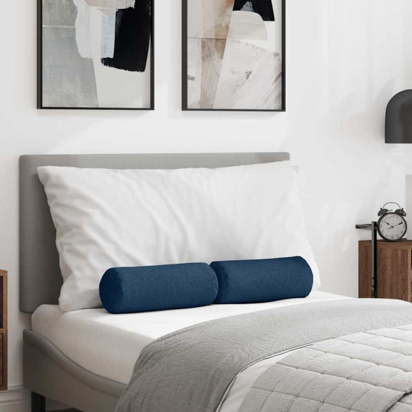 Cojines Bolster 2 pcs Azul Ø 15 x 40 cm tela D
