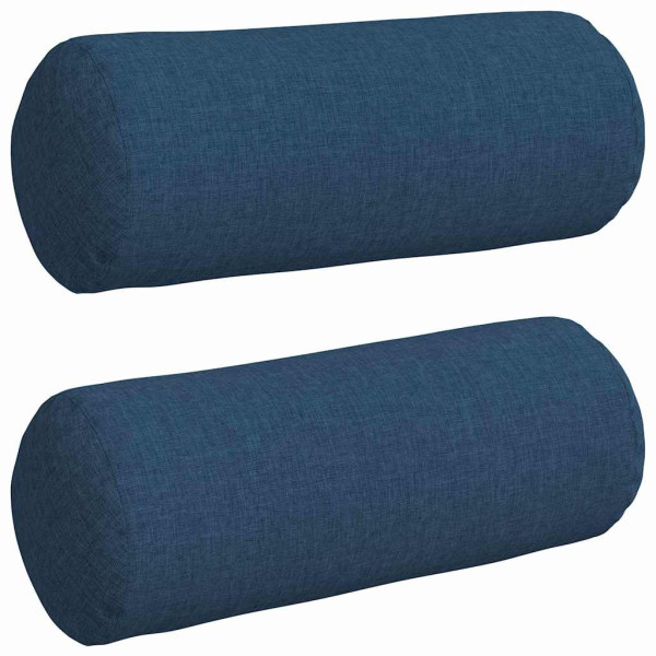 Cojines Bolster 2 pcs Azul Ø 15 x 40 cm tela M 2