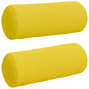 Cojines Bolster 2 pcs Amarillo Claro Ø 15 x 40 cm tela H
