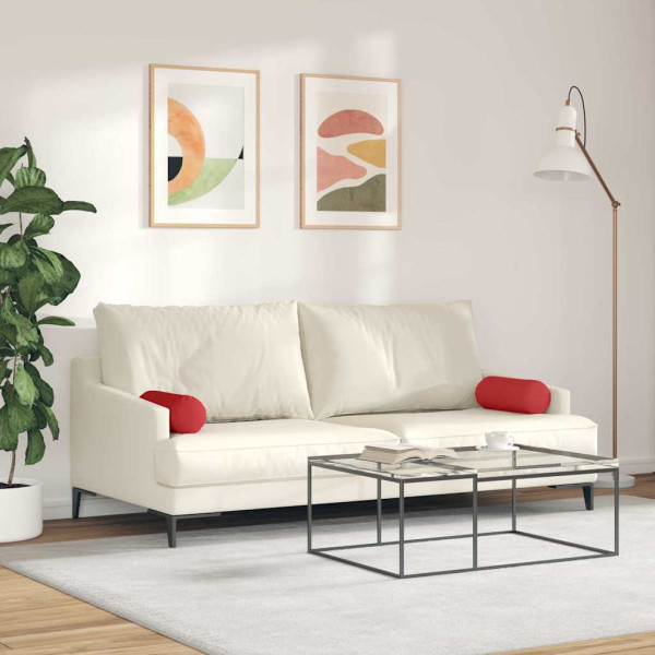 Cojines Bolster 2 pcs Rojo Ø 15 x 40 cm tela M 4