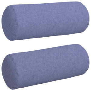 Cojines Bolster 2 pcs Azul jeans Ø 15 x 40 cm tela H