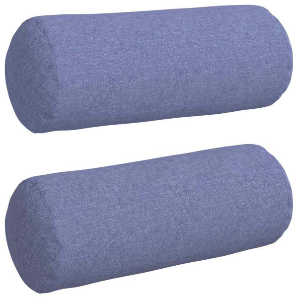 Cojines Bolster 2 pcs Azul jeans Ø 15 x 40 cm tela M 2
