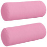 Cojines Bolster 2 pcs Rosa Ø 15 x 40 cm tela 2