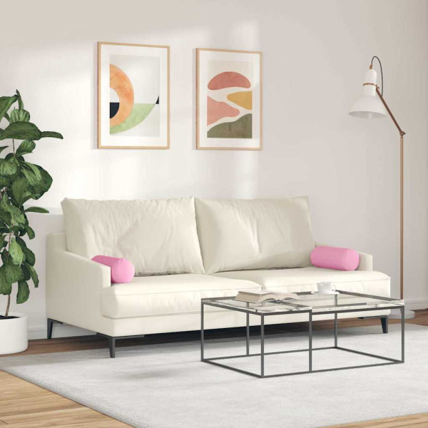 Cojines Bolster 2 pcs Rosa Ø 15 x 40 cm tela M 4