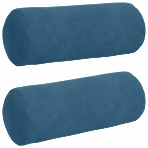 Cojines Bolster 2 pcs Azul Ø 15 x 40 cm Tela de pana H