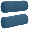 Cojines Bolster 2 pcs Azul Ø 15 x 40 cm Tela de pana 2