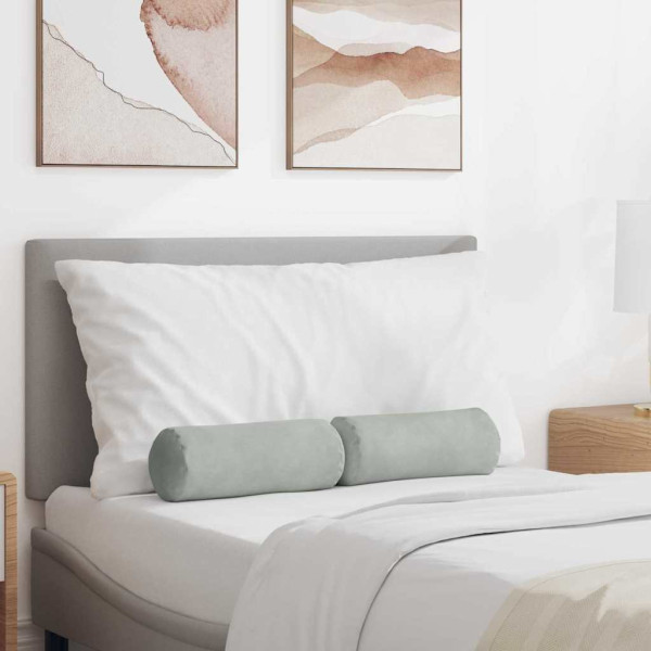 Cojines Bolster 2 pcs Gris Claro Ø 15 x 40 cm Tela de pana D