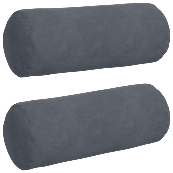 Cojines Bolster 2 pcs Gris oscuro Ø 15 x 40 cm Tela de pana M 2