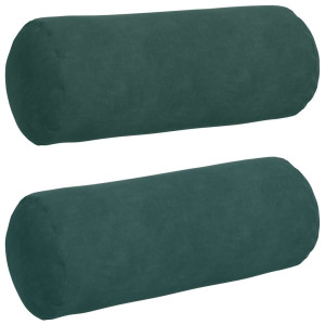 Cojines Bolster 2 pcs Verde oscuro Ø 15 x 40 cm Tela de pana H
