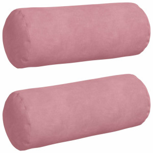 Cojines Bolster 2 pcs Rosa Ø 15 x 40 cm Tela de pana H