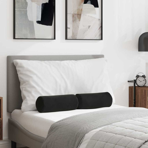 Cojines Bolster 2 pcs Negro Ø 15 x 40 cm Tela de pana D