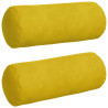 Cojines Bolster 2 pcs Amarillo Ø 15 x 40 cm Tela de pana 2