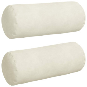 Cojines Bolster 2 pcs Crema Ø 15 x 40 cm Tela de pana H