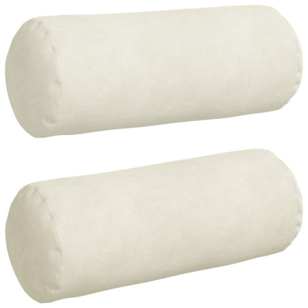 Cojines Bolster 2 pcs Crema Ø 15 x 40 cm Tela de pana M 2