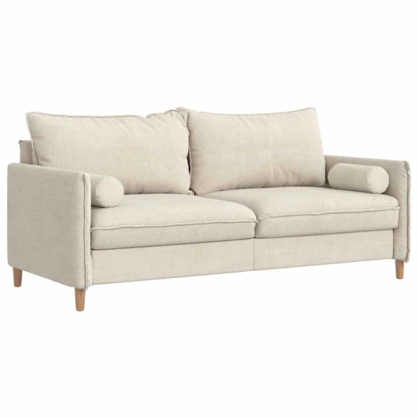 Cojines Bolster 2 pcs Crema Ø 15 x 40 cm Tela de pana M 3