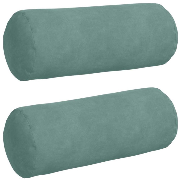 Cojines Bolster 2 pcs Verde Mar Ø 15 x 40 cm Tela de pana M 2