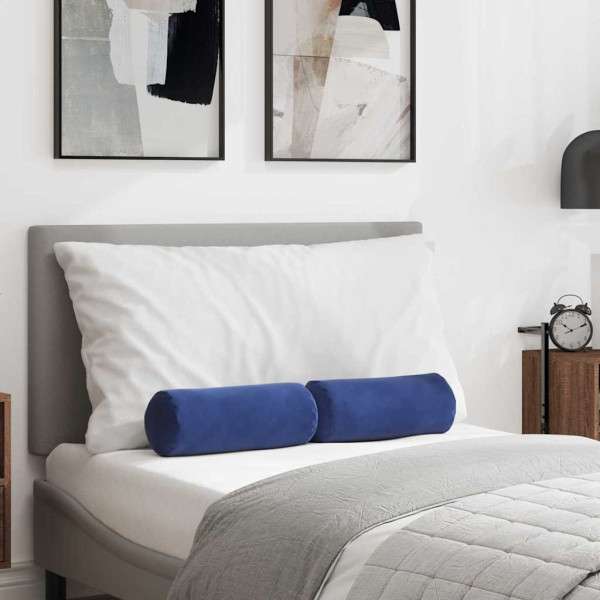 Cojines Bolster 2 pcs Azul Policía Ø 15 x 40 cm Tela de pana D