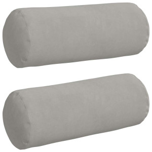 Cojines Bolster 2 pcs Gris Claro Ø 15 x 40 cm H