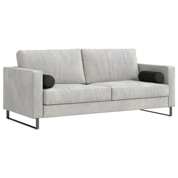 Cojines Bolster 2 pcs Negro Ø 15 x 40 cm Tela de microfibra M 3