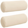 Cojines Bolster 2 pcs Beige Ø 15 x 40 cm Tela de microfibra 2