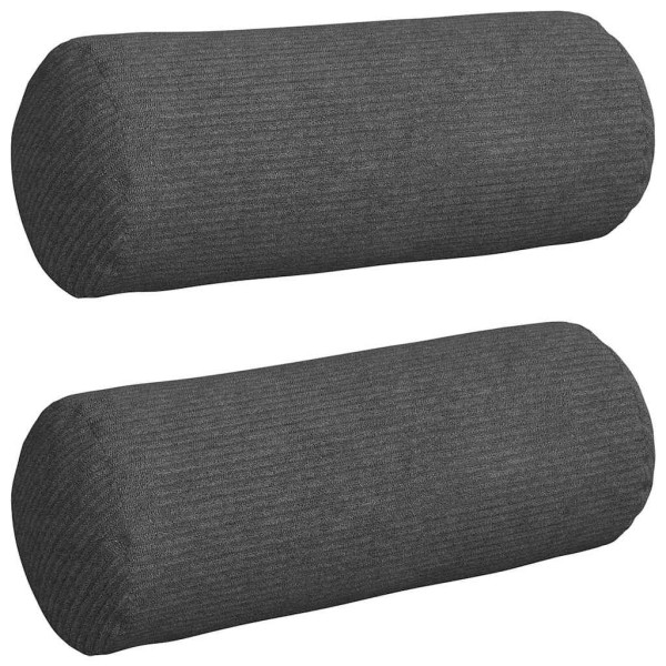 Cojines Bolster 2 pcs Gris oscuro Ø 15 x 40 cm Tela de pana M 2