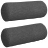 Cojines Bolster 2 pcs Gris oscuro Ø 15 x 40 cm Tela de pana 2