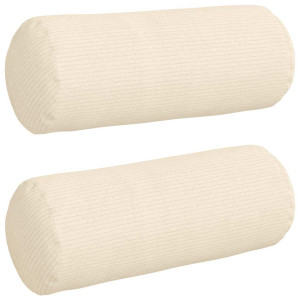 Cojines Bolster 2 pcs Crema Ø 15 x 40 cm Tela de pana H