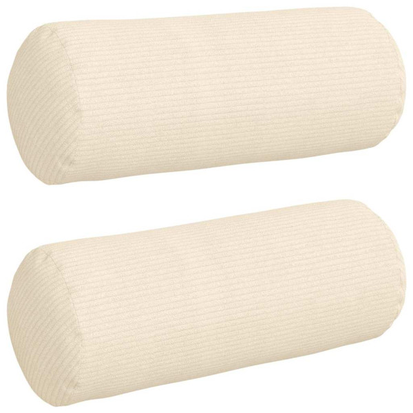 Cojines Bolster 2 pcs Crema Ø 15 x 40 cm Tela de pana M 2