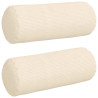 Cojines Bolster 2 pcs Crema Ø 15 x 40 cm Tela de pana 2