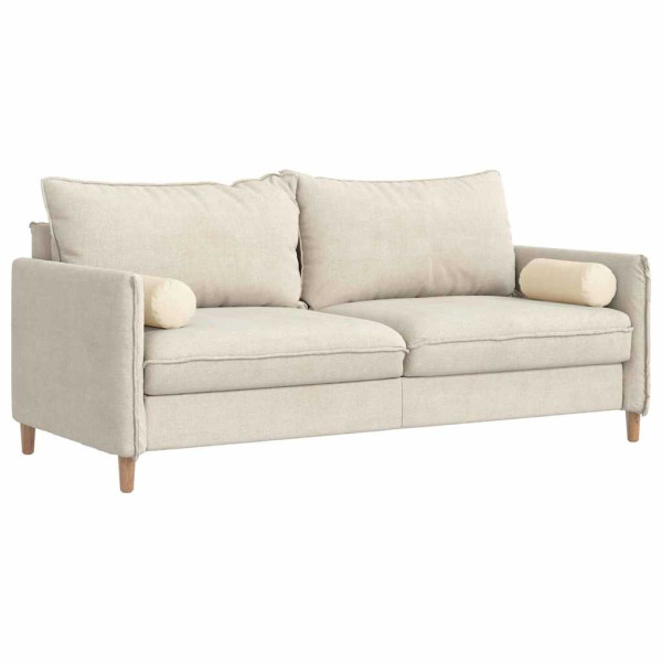 Cojines Bolster 2 pcs Crema Ø 15 x 40 cm Tela de pana M 3