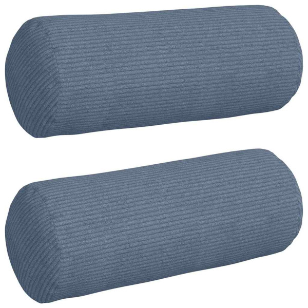 Cojines Bolster 2 pcs Azul Ø 15 x 40 cm Tela de pana M 2