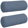 Cojines Bolster 2 pcs Azul Ø 15 x 40 cm Tela de pana 2