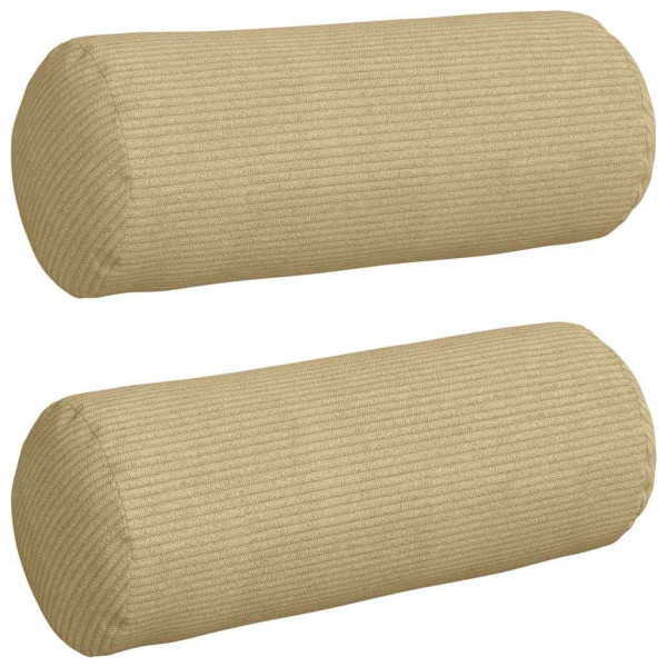 Cojines Bolster 2 pcs Verde grisáceo Ø 15 x 40 cm Tela de pana M 2