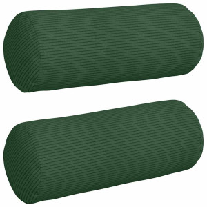 Cojines Bolster 2 pcs Verde oscuro Ø 15 x 40 cm Tela de pana H