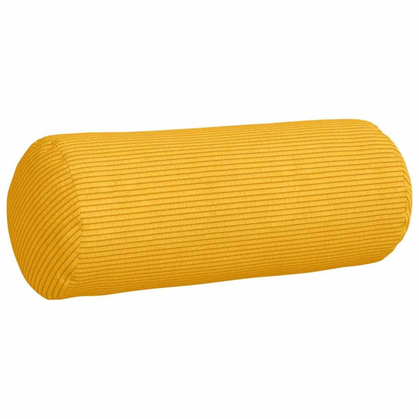 Cojines Bolster 2 pcs Amarillo Claro Ø 15 x 40 cm Tela de pana M 5