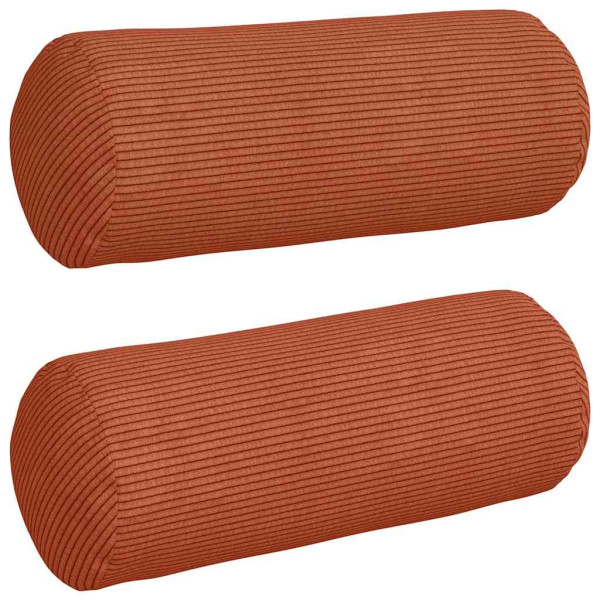 Cojines Bolster 2 pcs Rojo Naranja Ø 15 x 40 cm Tela de pana M 2