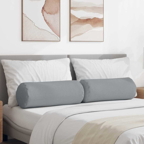 Cojines Bolster 2 pcs Gris Claro Ø 25 x 70 cm tela D