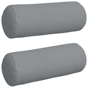 Cojines Bolster 2 pcs Gris Claro Ø 25 x 70 cm tela H