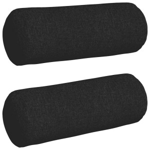 Cojines Bolster 2 pcs Negro Ø 25 x 70 cm tela H
