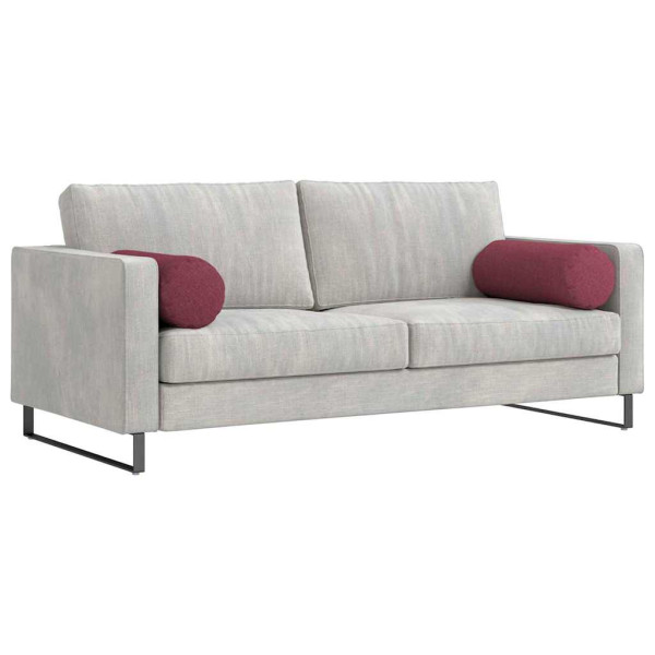 Cojines Bolster 2 pcs Rojo vino Ø 25 x 70 cm tela M 3