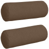 Cojines Bolster 2 pcs Marrón Ø 25 x 70 cm tela 2