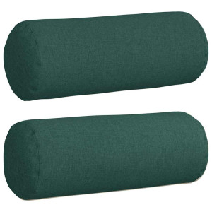 Cojines Bolster 2 pcs Verde oscuro Ø 25 x 70 cm tela H